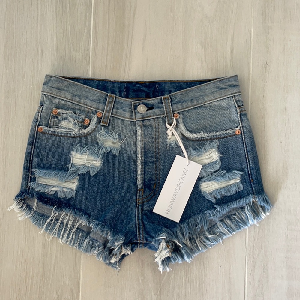 Runwaydreamz Ombré Cut-Off Denim Shorts